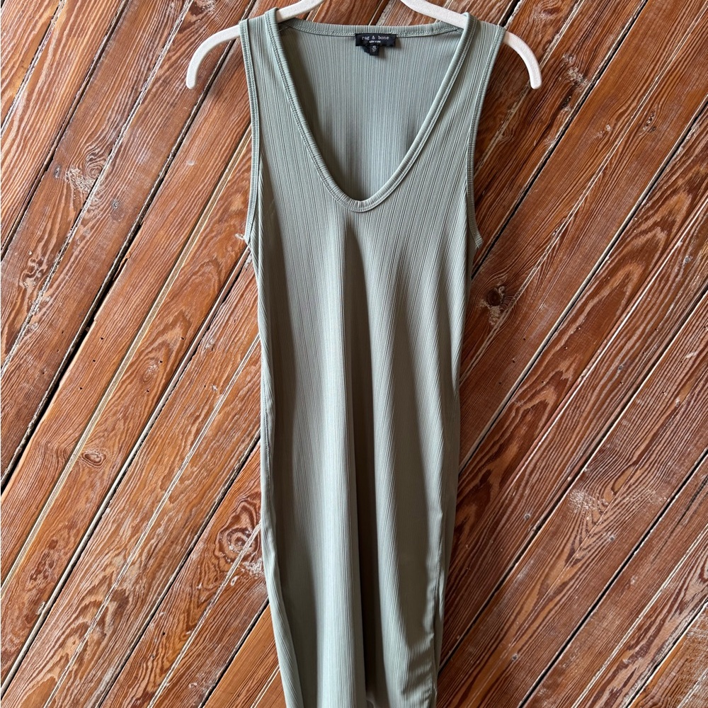Scoop Neck Ribbed Jersey Dress